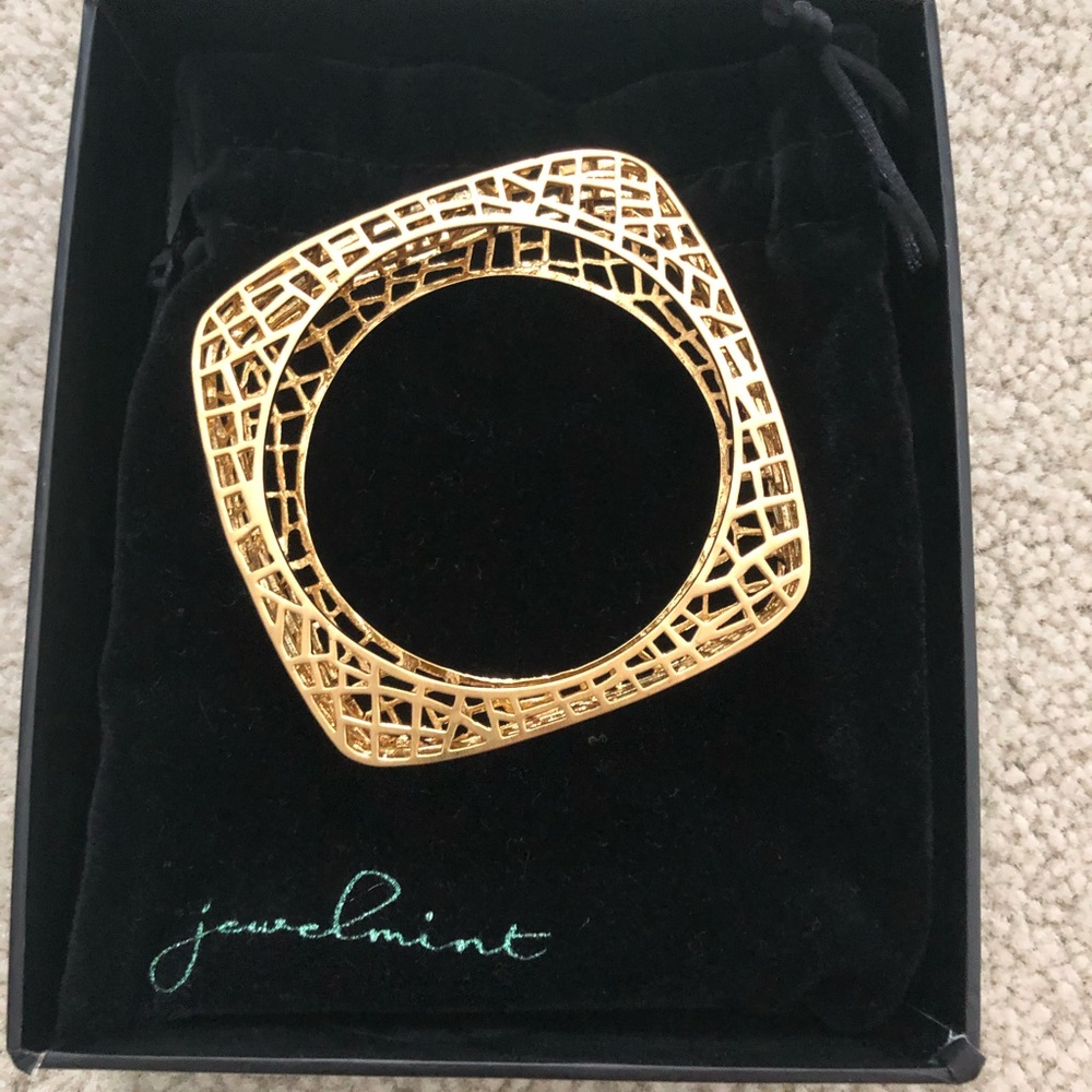 jewelmint gold plated birdcage bangle